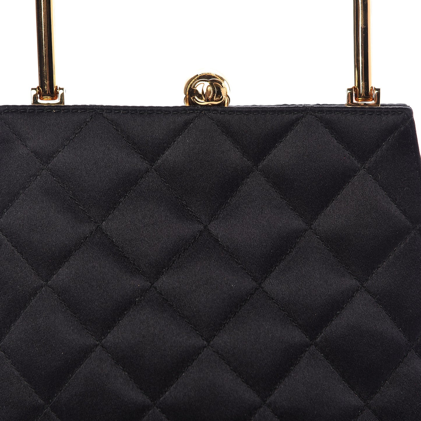 Satin Quilted Evening Bag Black
