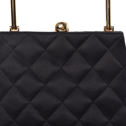 Chanel Satin Quilted Evening Bag Black 12 of 16