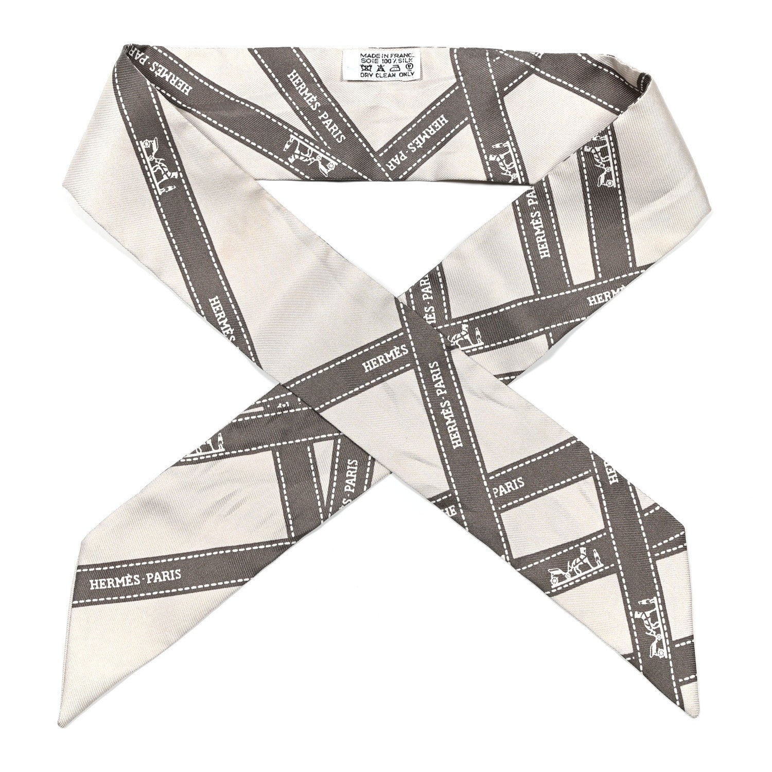 Hermes Silk Bolduc Twilly Etoupe 1 of 4