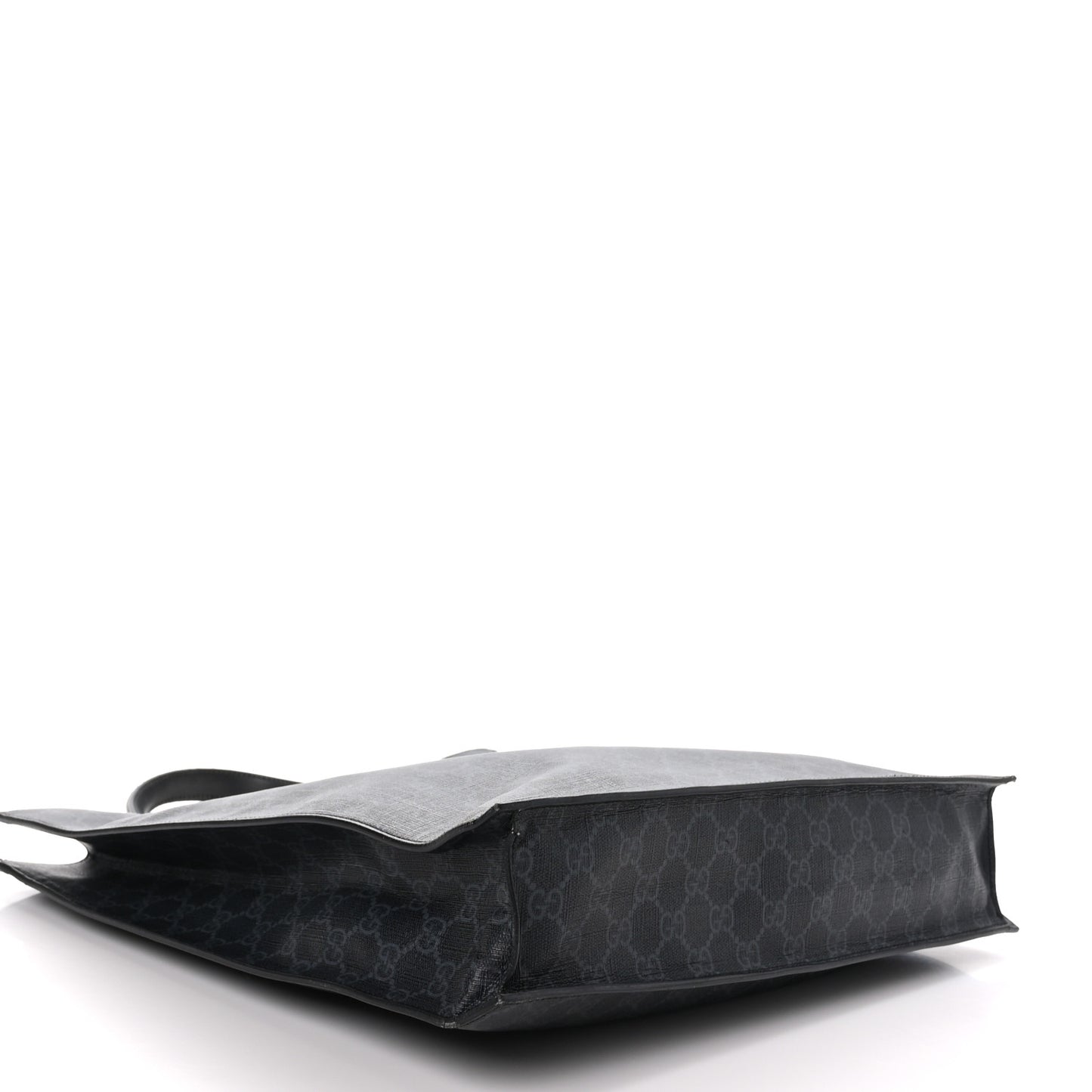 Soft GG Supreme Monogram Appia Calfskin Web Vertical Tote Black