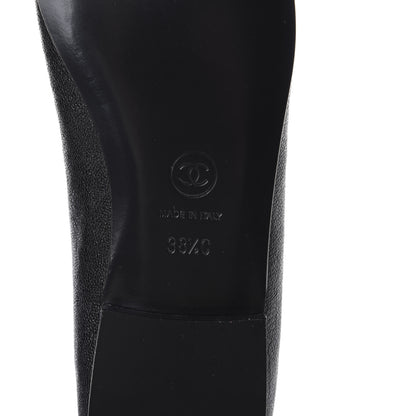 Chanel Caviar CC Cap Toe Ballerina Flats 38.5 Black 9 of 10