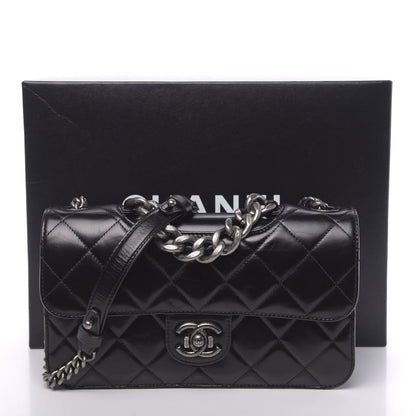 Chanel Glazed Calfskin Quilted Medium Perfect Edge Flap Black 12 of 12