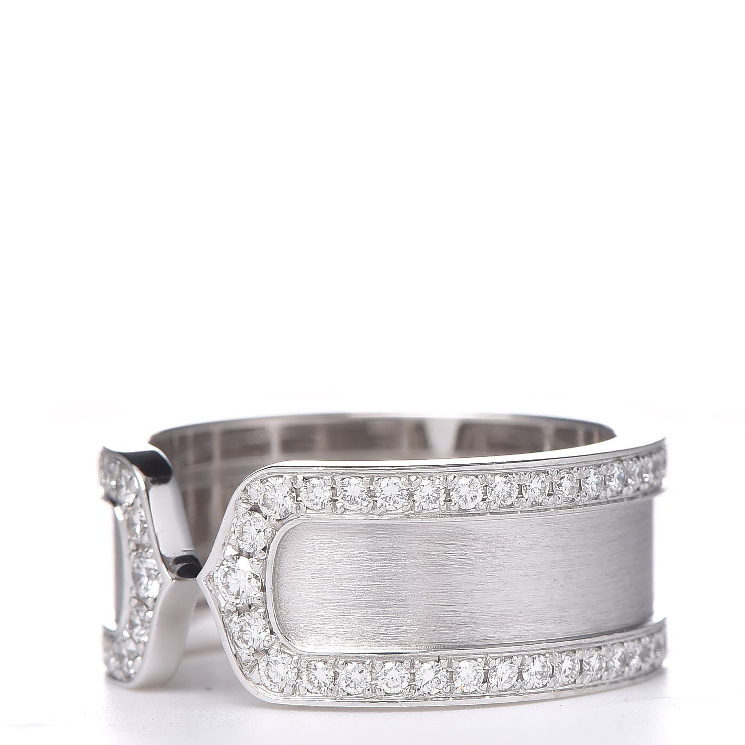 Cartier 18K White Gold Diamond Logo De Cartier Paved Ring 51 5.75 3 of 6