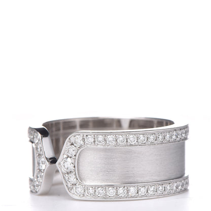 Cartier 18K White Gold Diamond Logo De Cartier Paved Ring 51 5.75 3 of 6