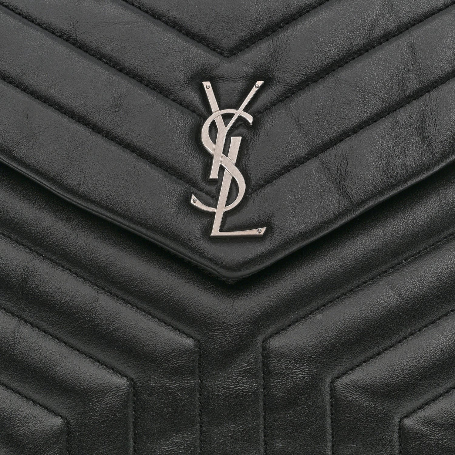 Saint Laurent Calfskin Y Quilted Monogram Loulou Document Holder Black 8 of 10