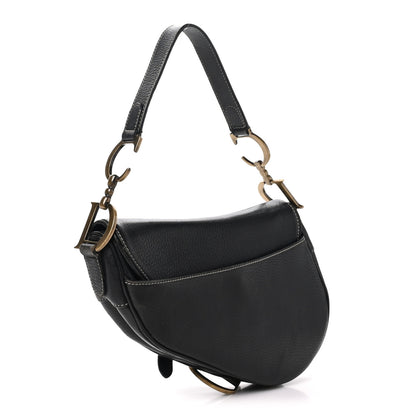 Christian Dior Grained Calfskin Saddle Bag Black 3 of 10
