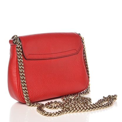 Gucci Pebbled Calfskin Small Soho Flap Crossbody Red 3 of 8