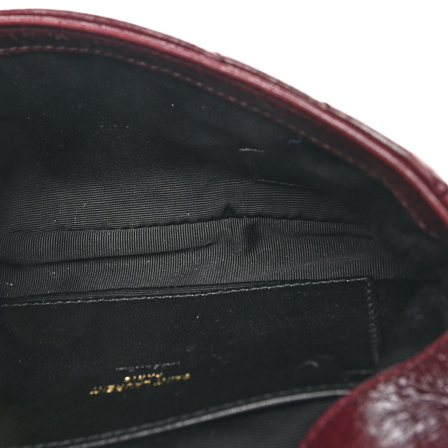 Saint Laurent Shiny Calfskin Matelasse Chevron Monogram Mini College Bag Deep Hot Wine 5 of 11
