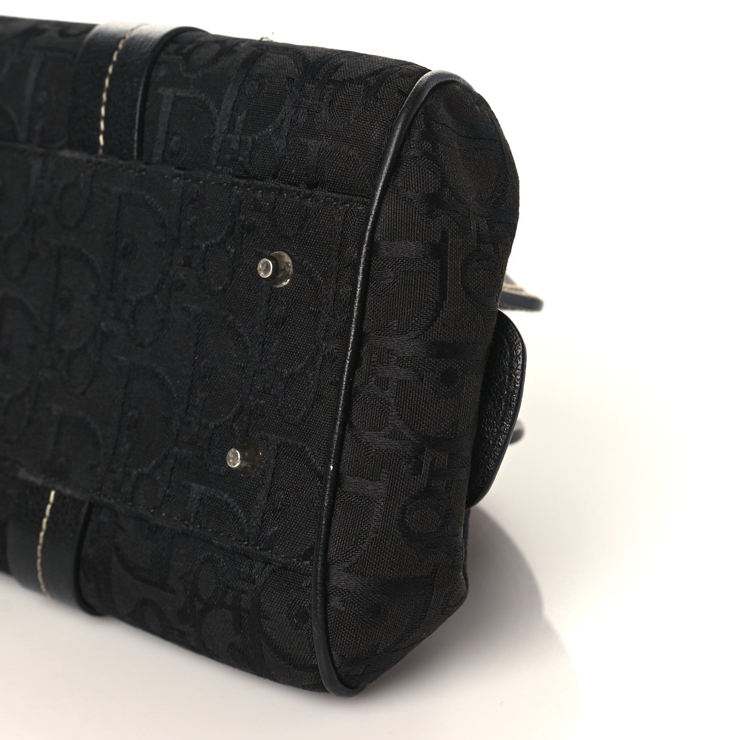 Christian Dior Monogram Vintage Flowers Frame Satchel Black 9 of 11