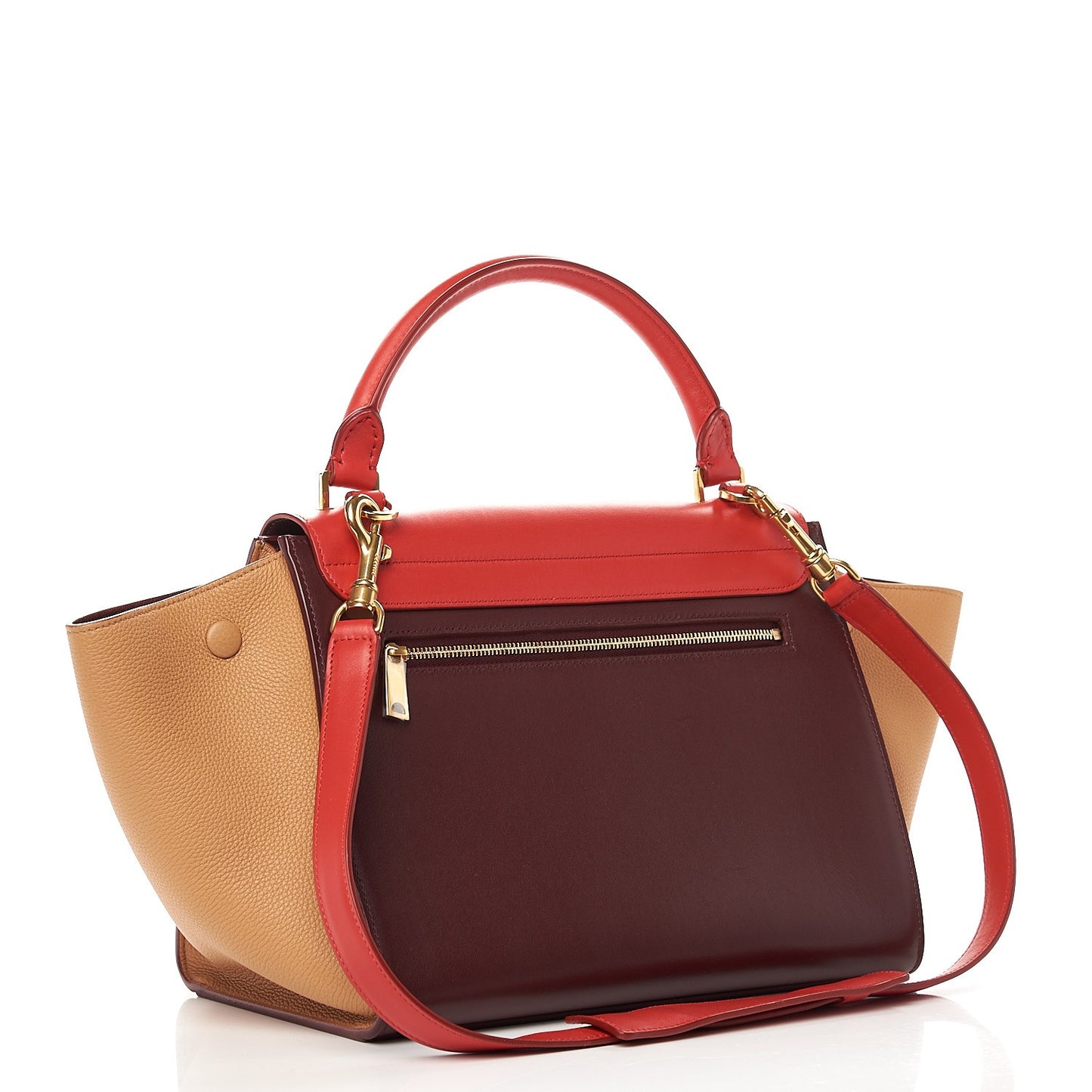 Satin Baby Grained Calfskin Small Trapeze Carmin