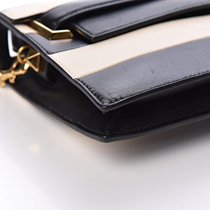 Valentino Garavani Nappa Striped My Rockstud Clutch Black Light Ivory 11 of 12