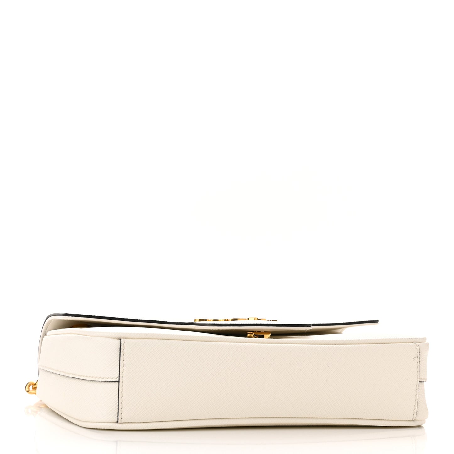 Saffiano Flap Shoulder Bag Bianco