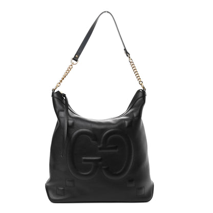 Gucci Apollo Calfskin GG Dadini Embroidered Chain Hobo Black 1 of 11