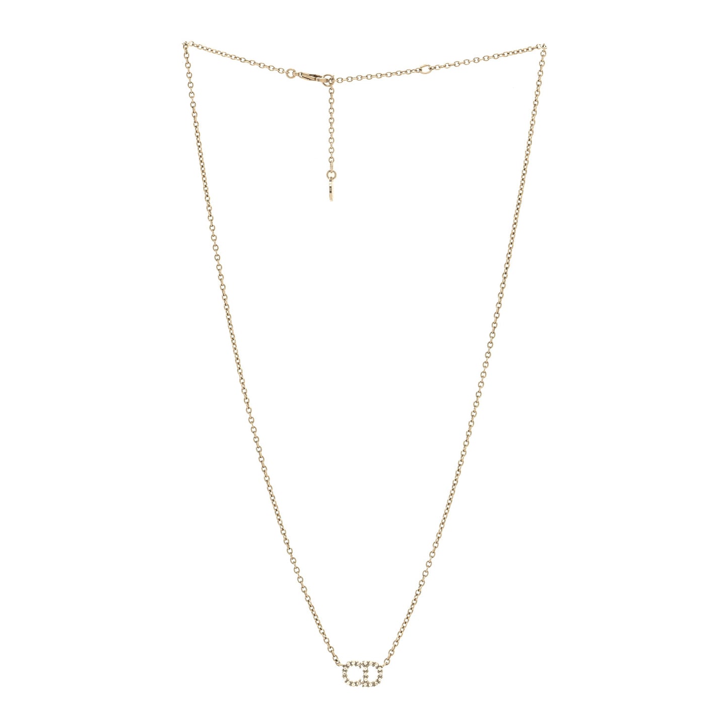 Metal Crystal Clair D Lune Necklace Gold