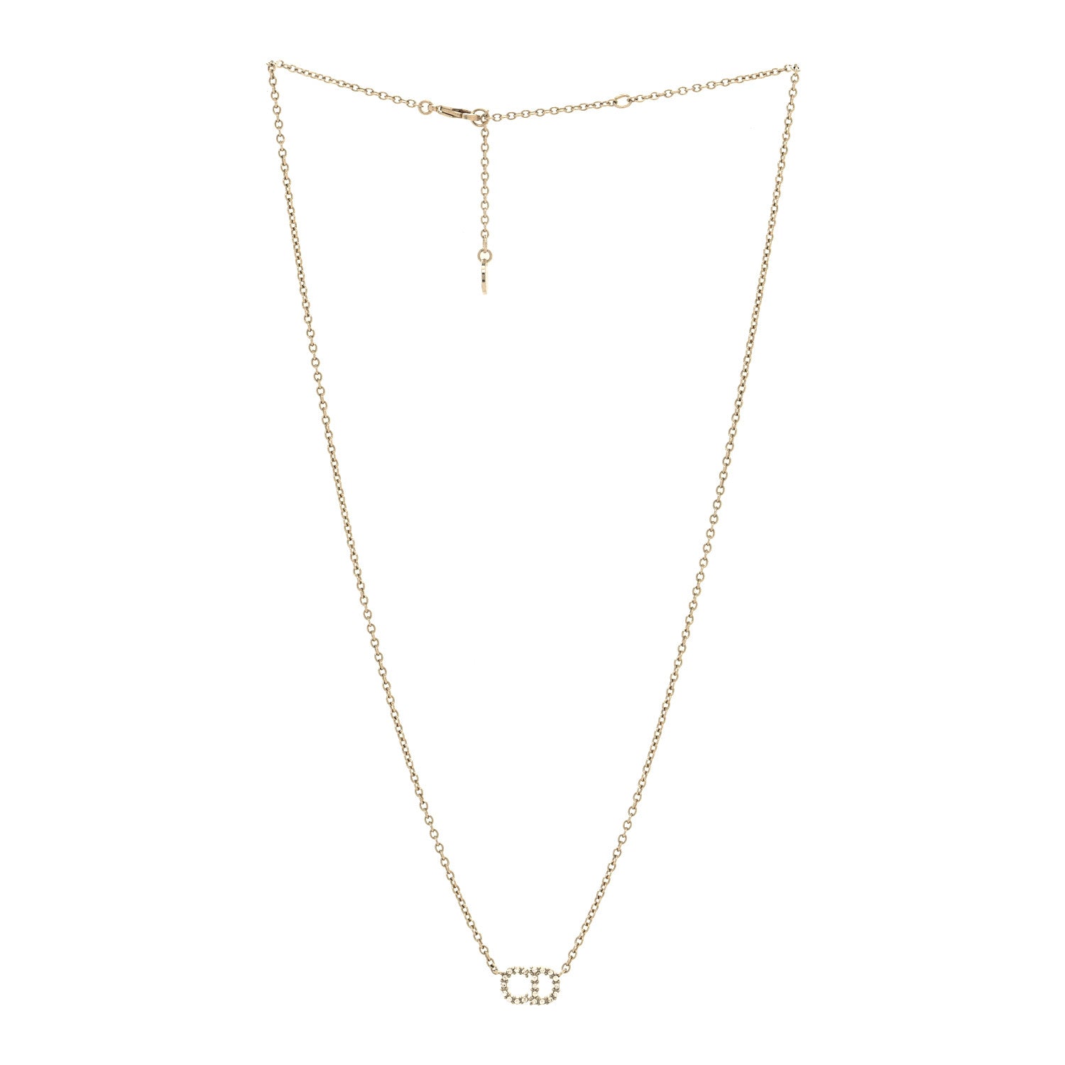 Christian Dior Metal Crystal Clair D Lune Necklace Gold 3 of 5