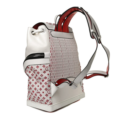 Christian Louboutin Calfskin Embroidered Explorafunk Backpack White 2 of 14