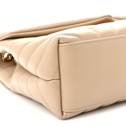 Saint Laurent Calfskin Y Quilted Monogram Small Loulou Chain Satchel Dark Beige 9 of 10