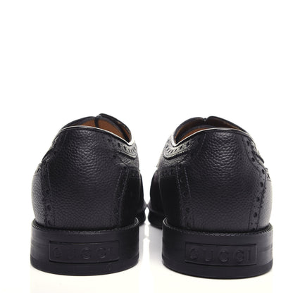 Gucci Calfskin Web Mens Queercore Brogue Derby Loafers 9 Black 7 of 11
