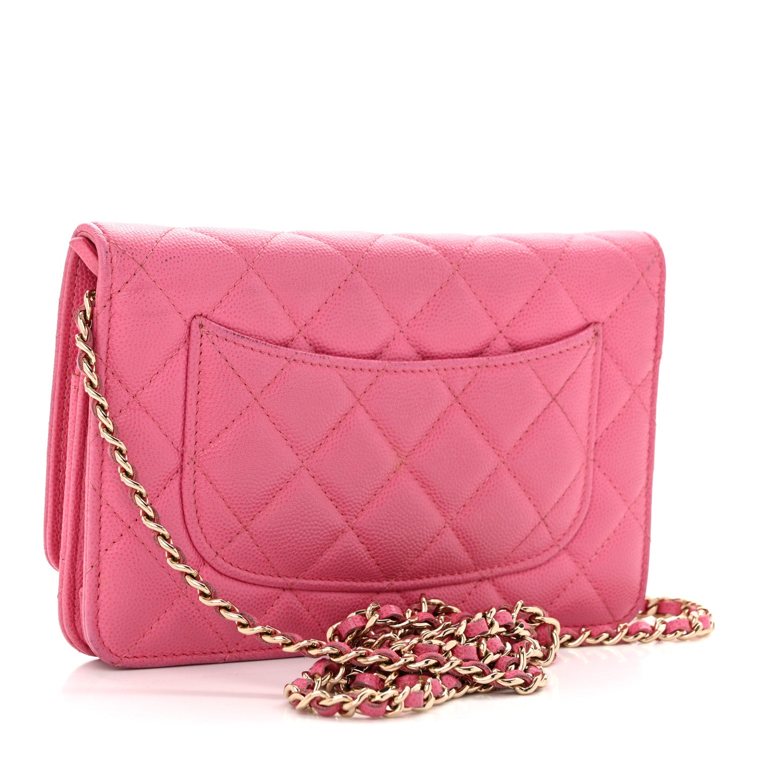 Chanel Caviar Quilted Wallet on Chain WOC Pink 3 of 14