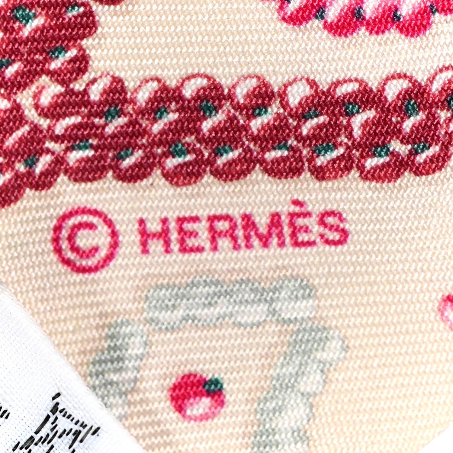 Hermes Silk Kelly En Perles Twilly Creme Framboise 4 of 5