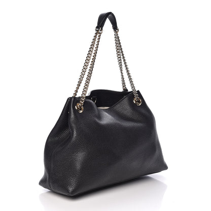 Gucci Pebbled Calfskin Medium Soho Chain Shoulder Bag Black 3 of 11