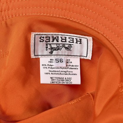 Hermes Polyester Nylon Bucket Hat 56 Orange 7 of 7