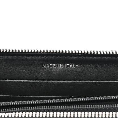 Chanel Lambskin Camellia Studded Medium Gusset Zip Around Wallet Black 7 of 12