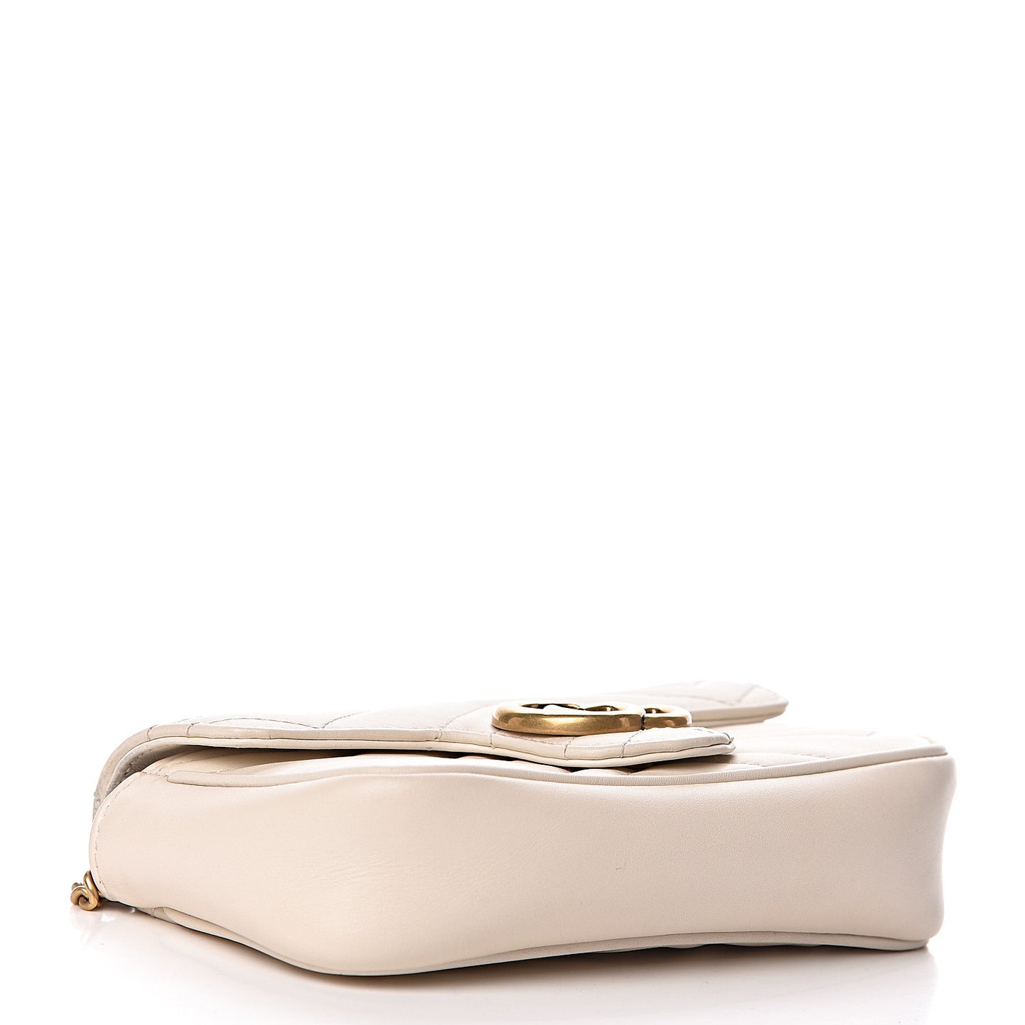 Calfskin Matelasse Super Mini GG Marmont Shoulder Bag White