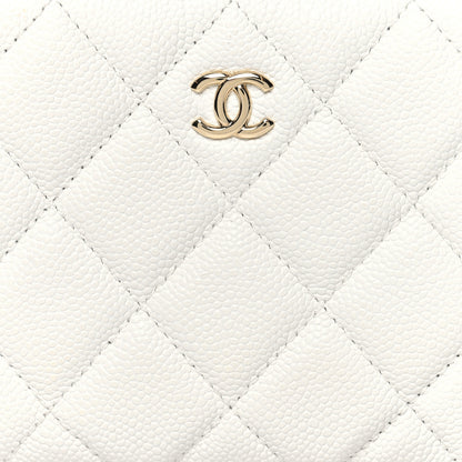 Chanel Caviar Quilted Small Pouch White 8 of 9
