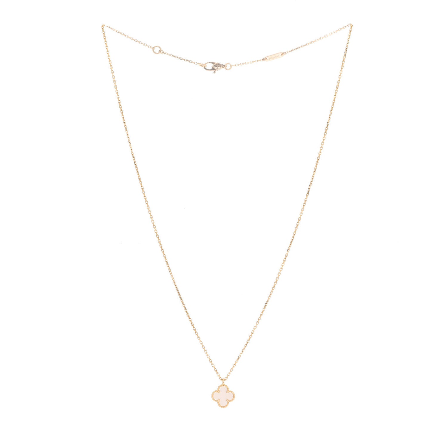 18K Yellow Gold Mother of Pearl Sweet Alhambra Pendant Necklace