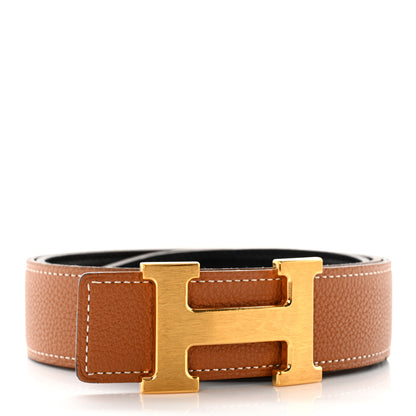 Hermes Box Togo 32mm H Belt 85 Black Gold 2 of 8