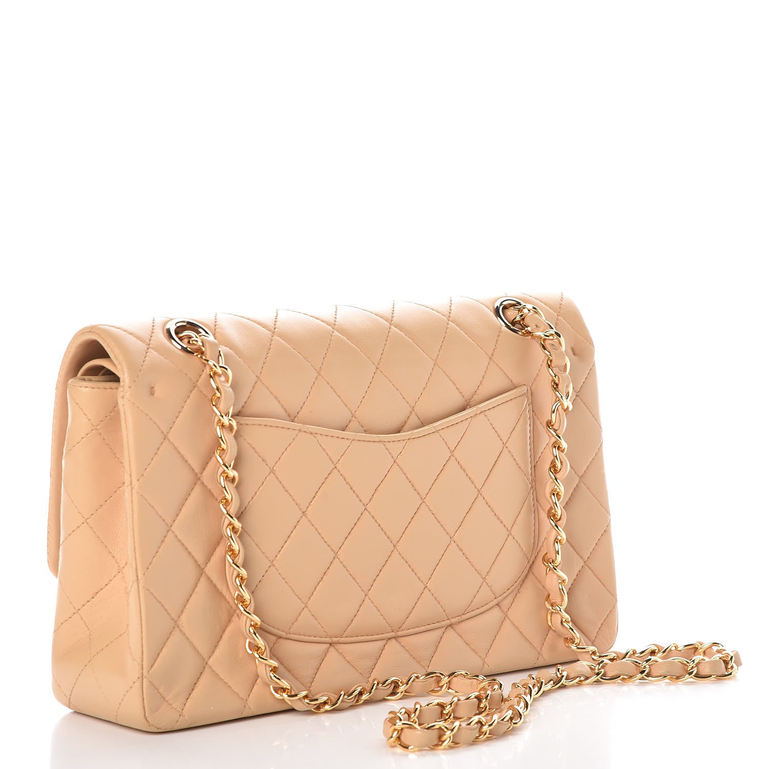 Chanel Lambskin Quilted Medium Double Flap Beige 3 of 9
