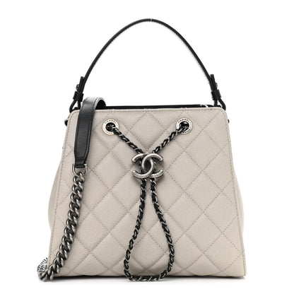 Chanel Caviar Quilted Small CC Bucket Bag Grey 1 of 12