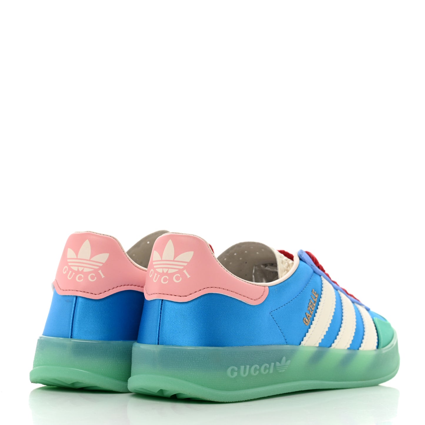 X ADIDAS Silk Duchesse Demetra Rubber Womens Gazelle Sneakers 5.5 Jade Capri Avio Off White