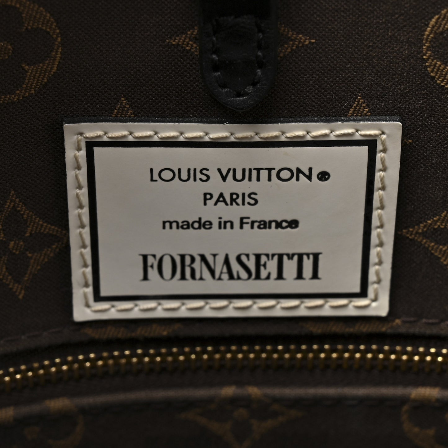 X FORNASETTI Calfskin Architettura Onthego MM Black White