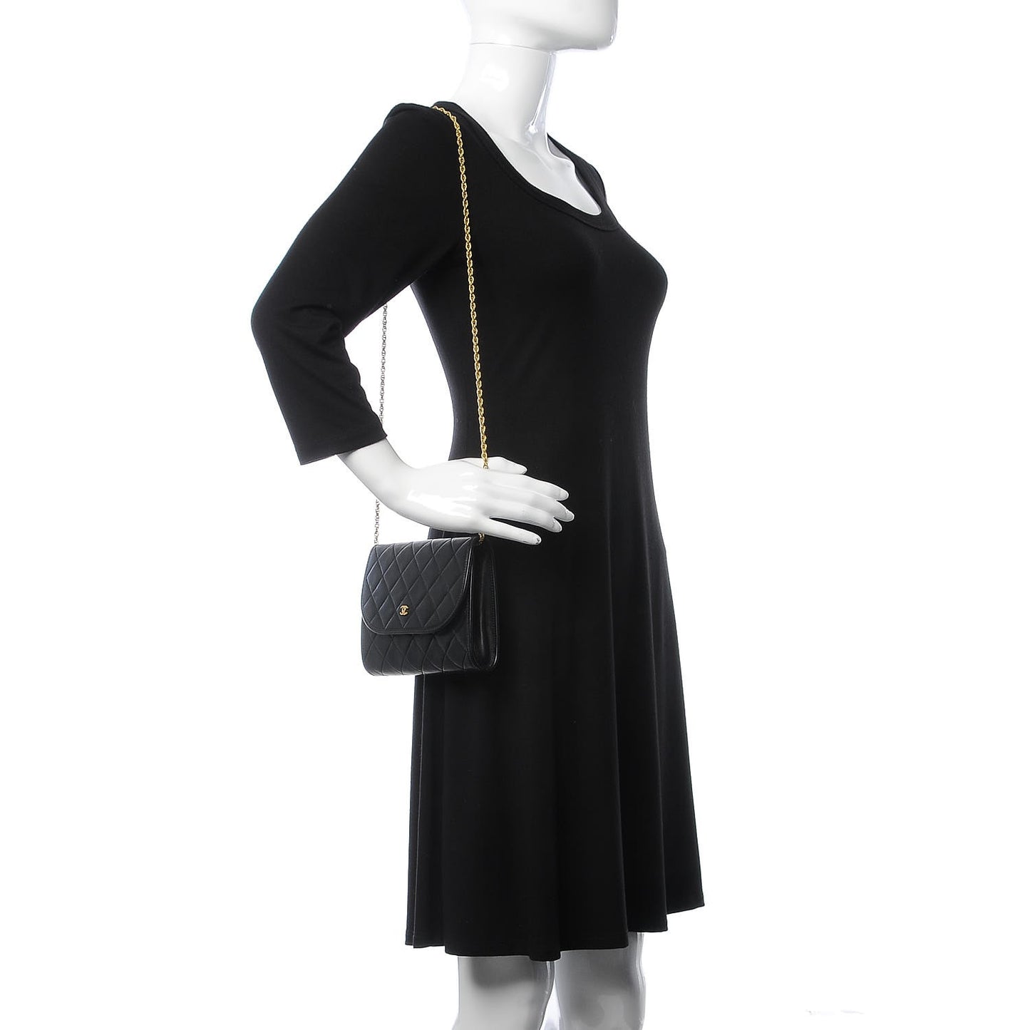 Lambskin Quilted Mini Crossbody Black