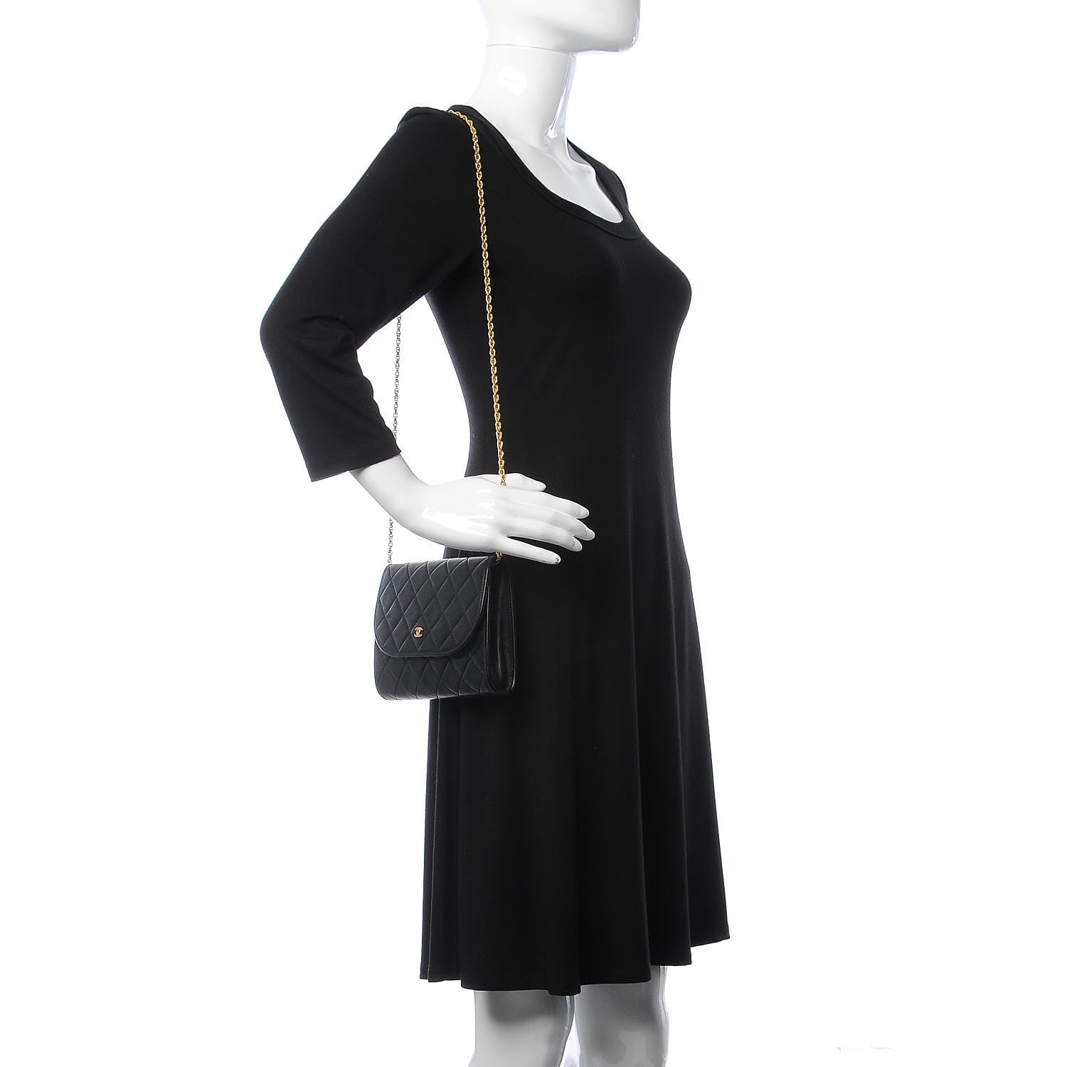 Chanel Lambskin Quilted Mini Crossbody Black 2 of 8