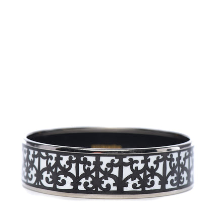 Hermes Enamel Printed Wide Balcons du Guadalquivir Bracelet 65 Black 1 of 4