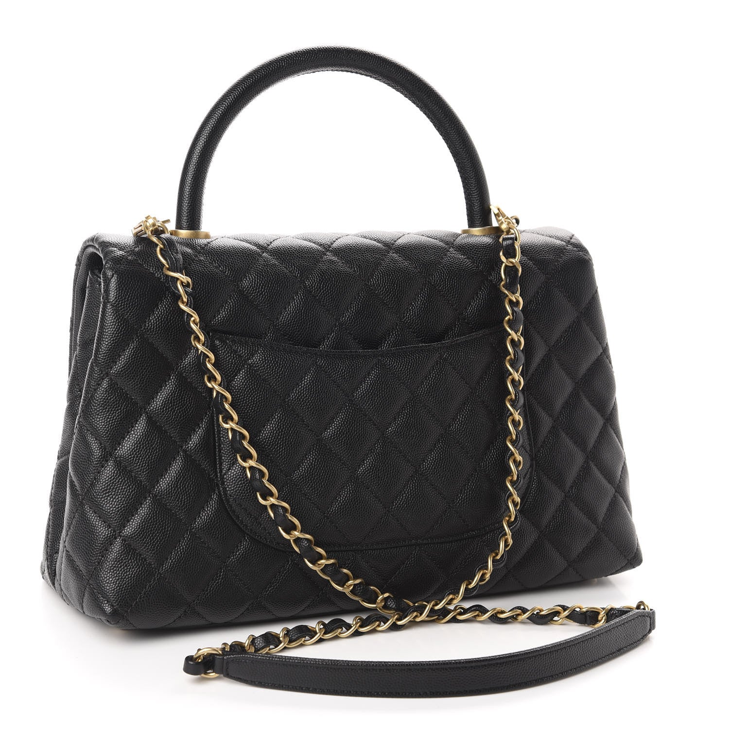 Chanel Caviar Quilted Small Coco Handle Flap Black 3 of 11