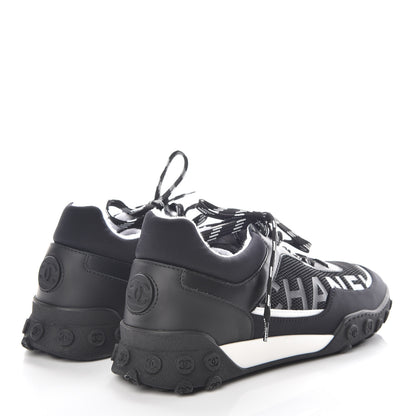 Chanel Calfskin Mesh Lycra Sneakers 38.5 Black 4 of 8