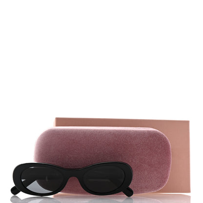 Miu Miu Acetate Oval Sunglasses SMU 06Z Black 7 of 7