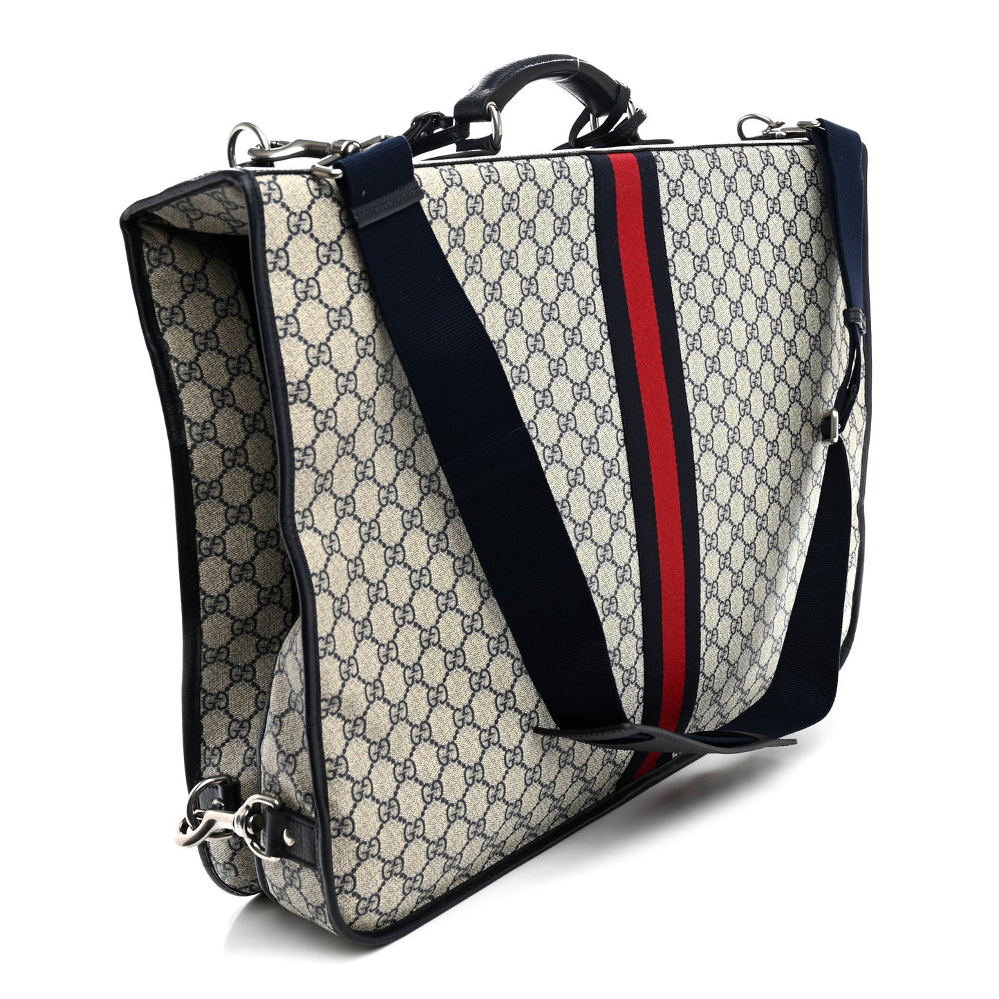 GG Supreme Monogram Web Savoy Garment Bag Beige Blue