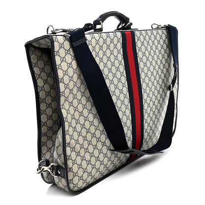 Gucci GG Supreme Monogram Web Savoy Garment Bag Beige Blue 2 of 10