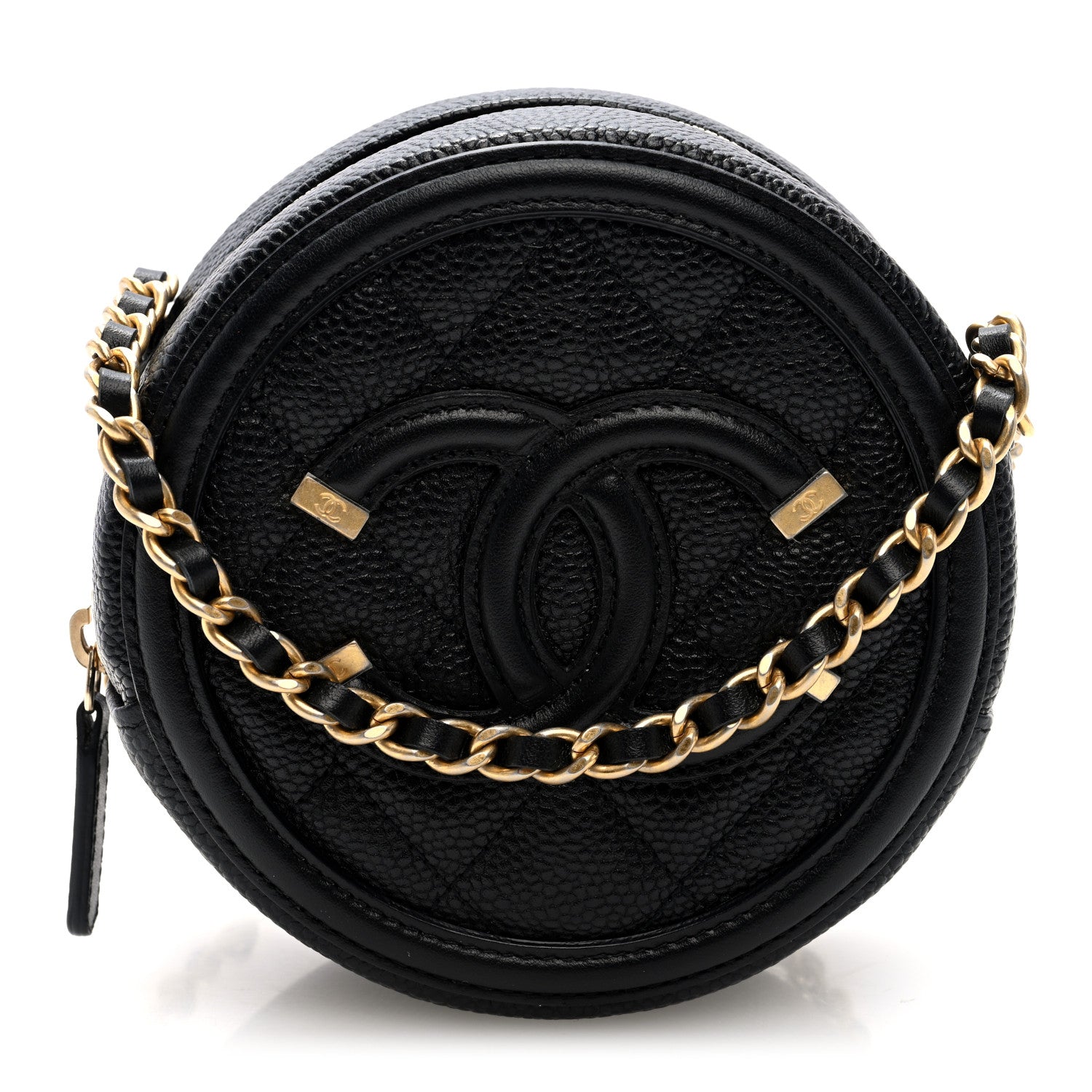 Chanel Caviar Quilted Round Filigree Crossbody Black 1 of 11