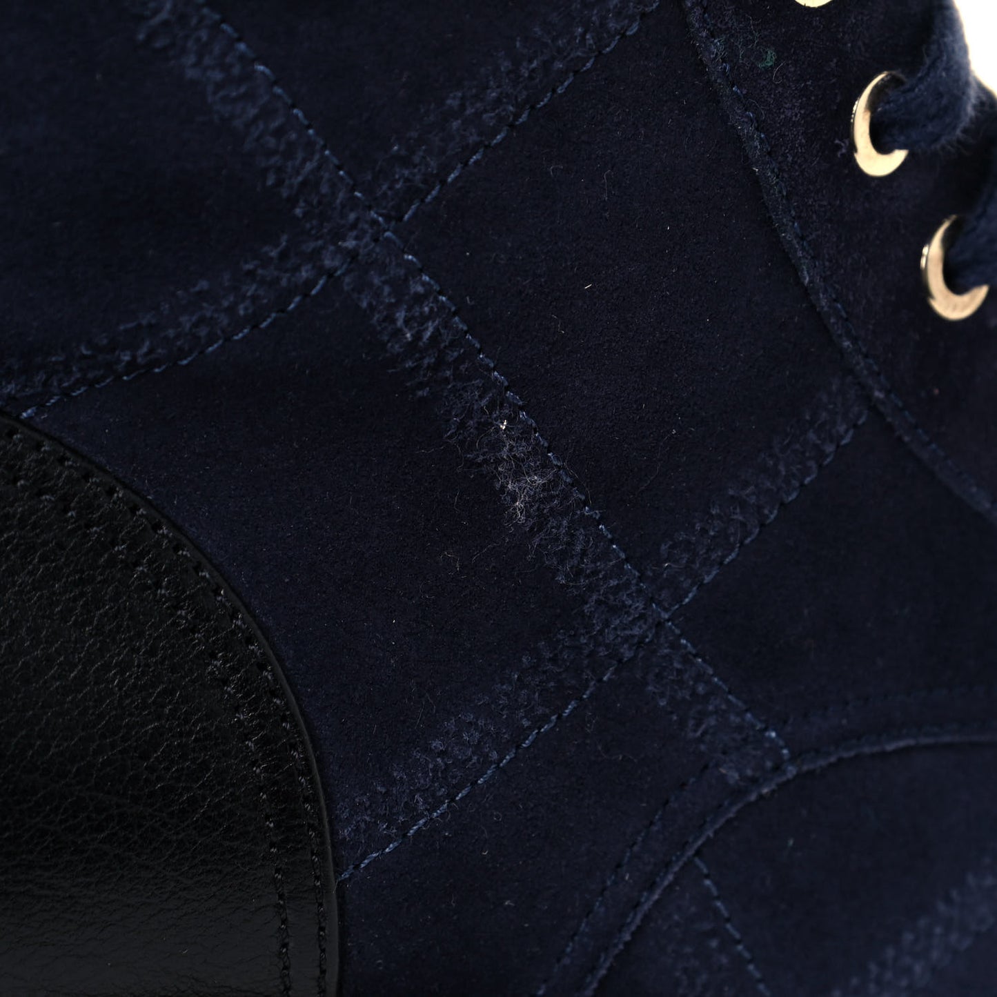 Suede Calfskin Velvet Quilted CC Combat Boots 38.5 Navy Green Black