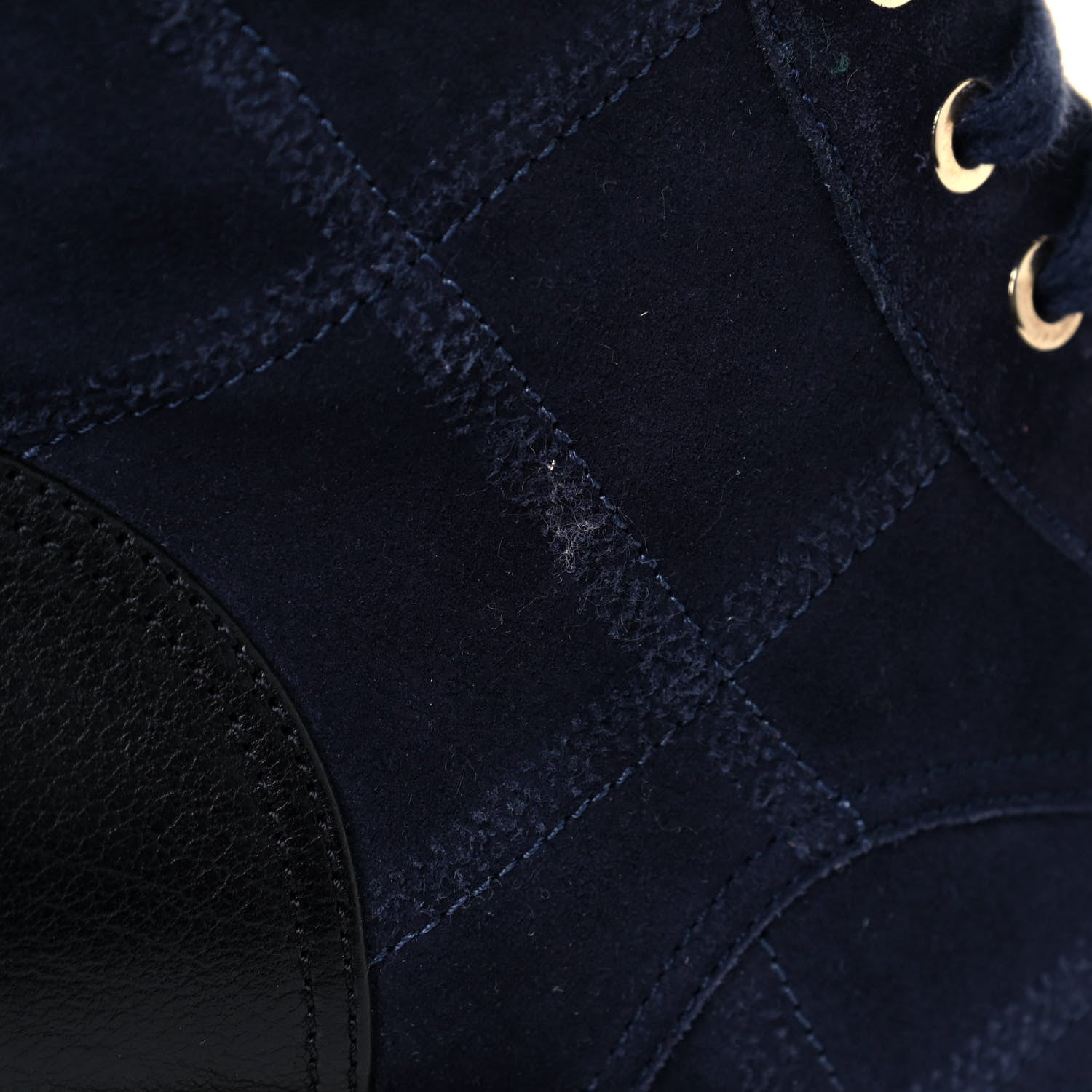 Chanel Suede Calfskin Velvet Quilted CC Combat Boots 38.5 Navy Green Black 7 of 9