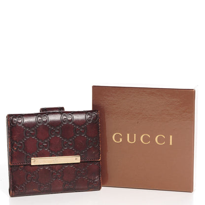 Gucci Guccissima Metal Bar French Flap Wallet Dark Chocolate 8 of 8