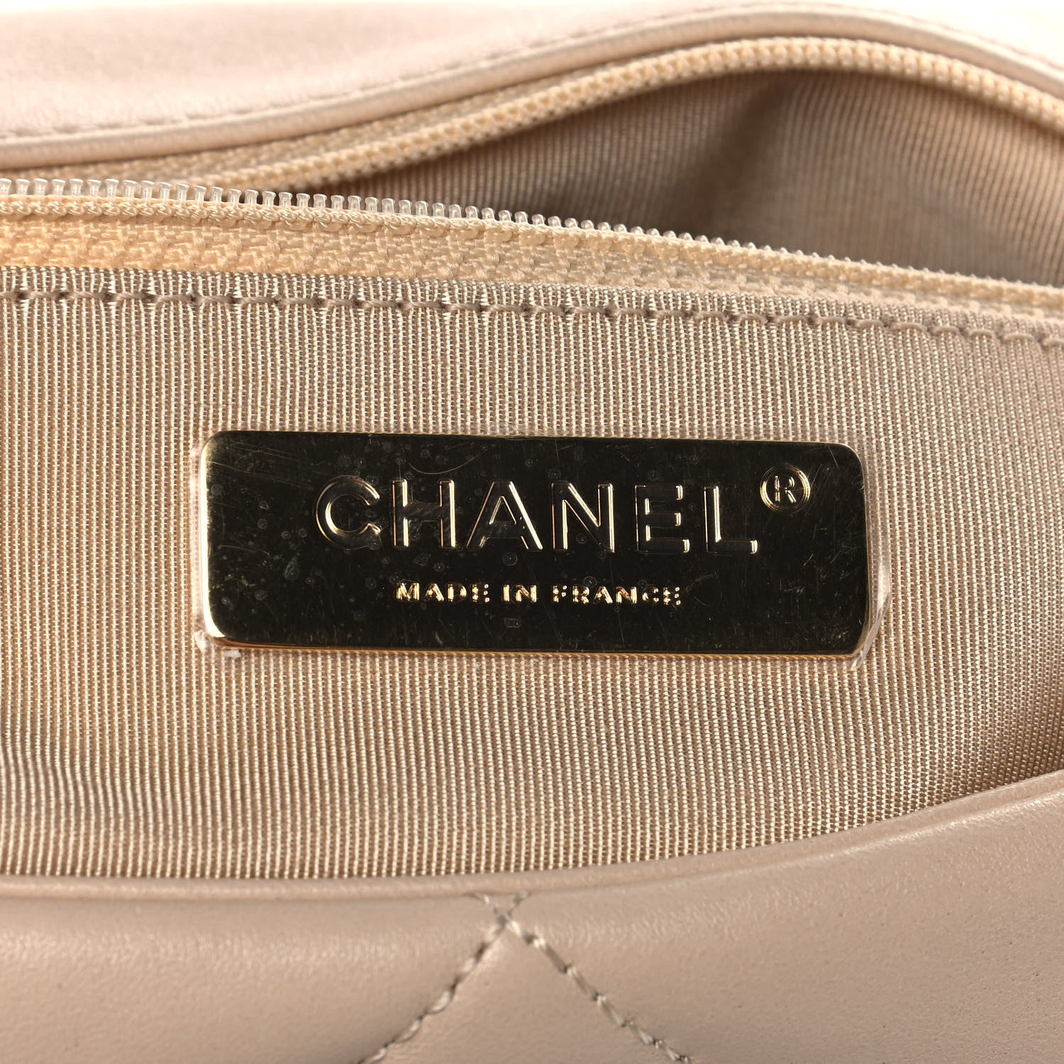 Chanel Lambskin Quilted Large Chanel 19 Flap Beige 6 of 12