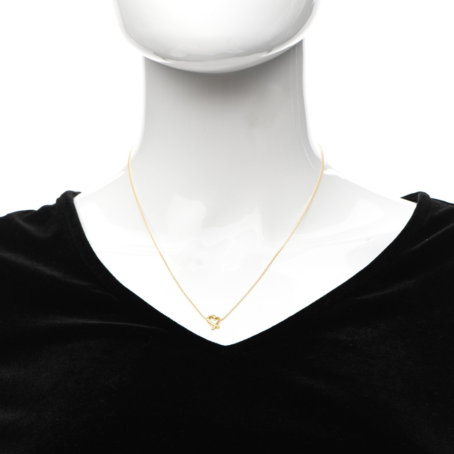 Tiffany 18K Yellow Gold Mini Paloma Picasso Loving Heart Pendant Necklace 2 of 4