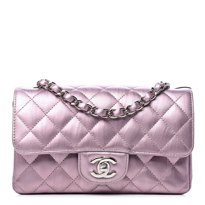 Chanel Metallic Calfskin Quilted Mini Rectangular Flap Pink 1 of 5